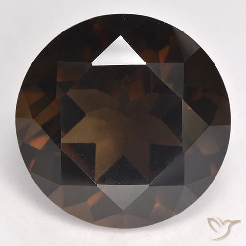 Quarzo fumé naturale marrone da 17,71 ct, taglio rotondo, VVS-VS