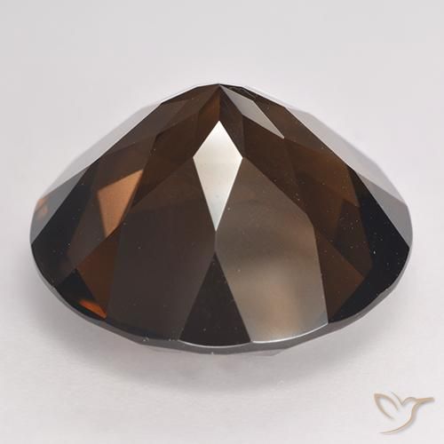 Quarzo fumé naturale marrone da 17,71 ct, taglio rotondo, VVS-VS