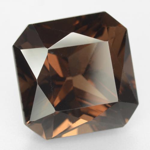 Quarzo fumé naturale marrone da 10,00 ct, taglio smeraldo, VVS