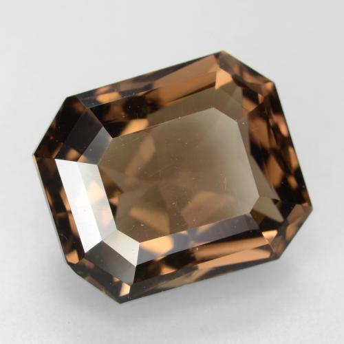 Quarzo fumé naturale marrone da 7,41 ct, taglio smeraldo, VVS-VS