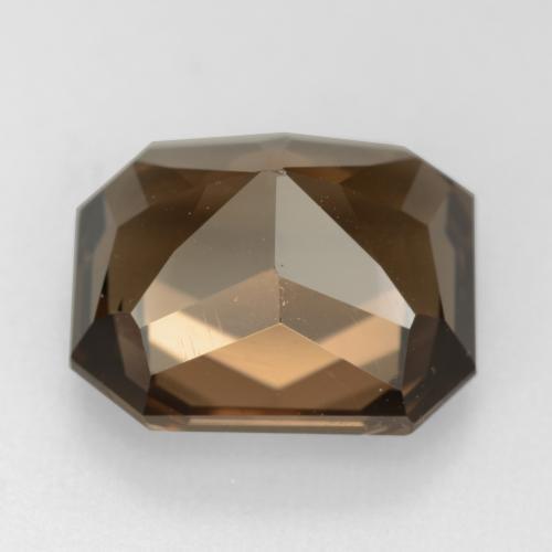 Quarzo fumé naturale marrone da 7,41 ct, taglio smeraldo, VVS-VS