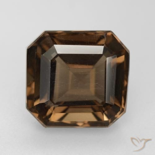 Quarzo fumé Marrone medio naturale da 6.22 ct, Taglio smeraldo, VVS-VS