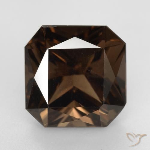 7.12ct Naturale Hickory Brown Quarzo fumè, Taglio smeraldo, VVS