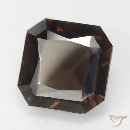 Quarzo fumé Marrone scuro naturale da 12.94 ct, Ottagonale / Taglio smeraldo, VVS