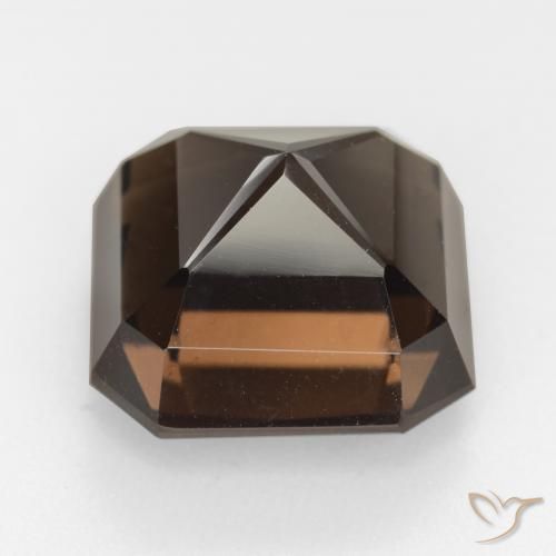 Quarzo fumé Marrone scuro naturale da 12.94 ct, Ottagonale / Taglio smeraldo, VVS