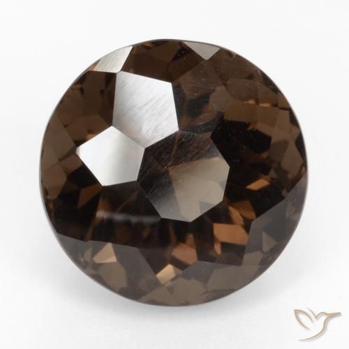 Quarzo fumé Marrone scuro naturale da 9.56 ct, Rotondo, VVS-VS