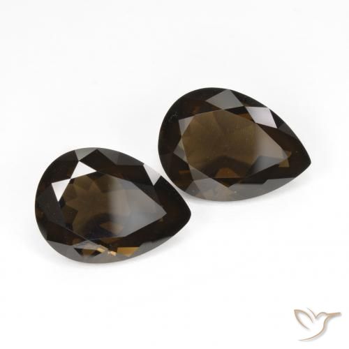 Gemme di Quarzo fumé Marrone cioccolato naturale da 11.77 ct, Forma a pera, VVS