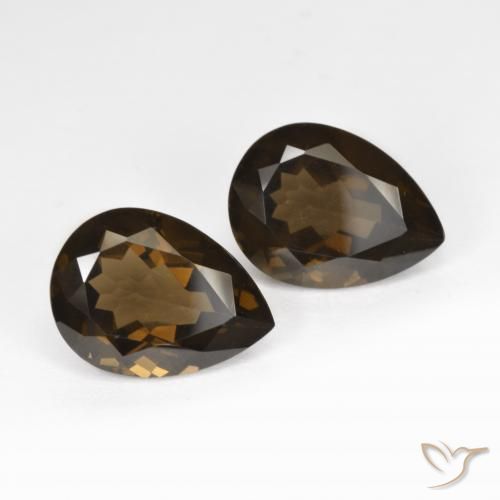 Gemme di Quarzo fumé Marrone cioccolato naturale da 12.61 ct, Forma a pera, VS