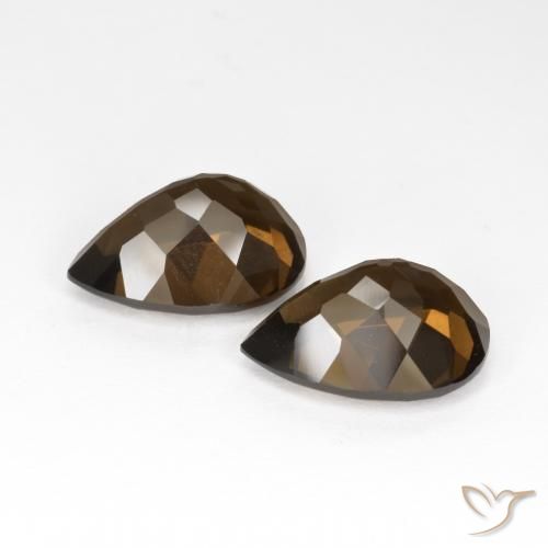 Gemme di Quarzo fumé Marrone cioccolato naturale da 12.61 ct, Forma a pera, VS