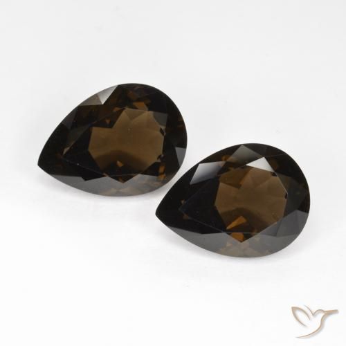 12.81ctw Naturale Marrone cioccolato Quarzo fumé, Forma a pera, VVS