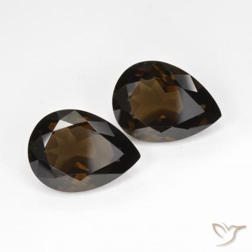 Gemme di Quarzo fumé Marrone cioccolato naturale da 12.81 ct, Forma a pera, VVS