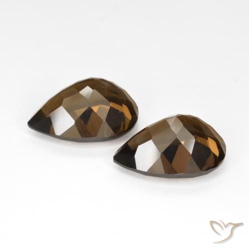 Gemme di Quarzo fumé Marrone medio naturale da 12.75 ct, Forma a pera, VVS