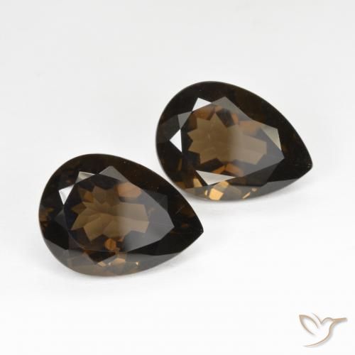 Gemme di Quarzo fumé Marrone medio naturale da 12.67 ct, Forma a pera, VVS