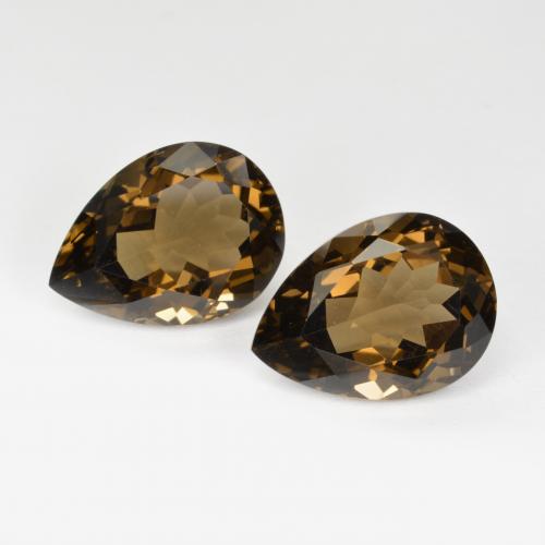 Quarzo fumé naturale marrone da 13,45 ct, taglio a pera, VVS