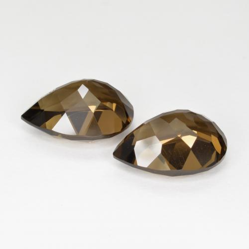 Quarzo fumé naturale marrone da 13,45 ct, taglio a pera, VVS
