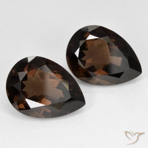 Gemme di Quarzo fumé Marrone medio naturale da 12.71 ct, Forma a pera, VVS-VS