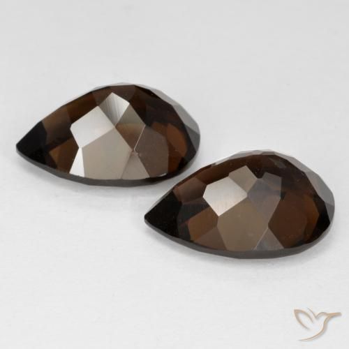 Gemme di Quarzo fumé Marrone medio naturale da 12.71 ct, Forma a pera, VVS-VS