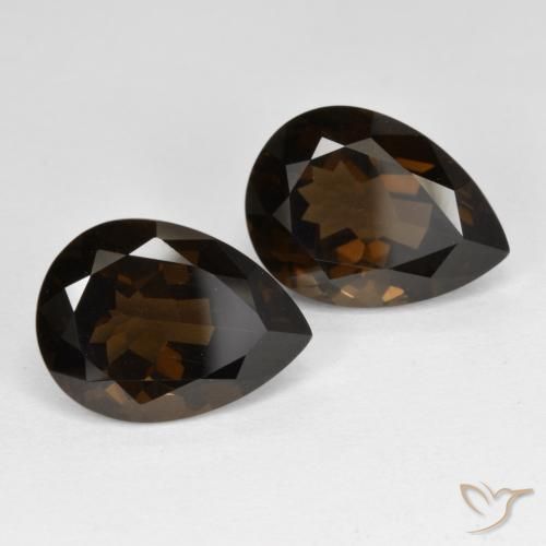Gemme di Quarzo fumè ombra marrone naturale da 12.92 ct, Forma a pera, VVS
