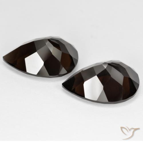 Gemme di Quarzo fumé Marrone cioccolato fondente Deep naturale da 11.99 ct, Forma a pera, VVS