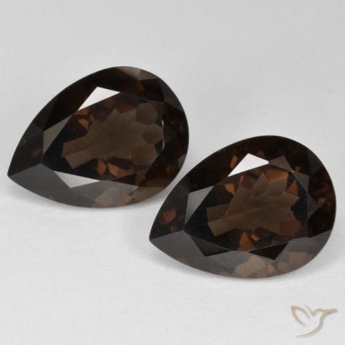 12.40ctw Naturale ombra marrone Quarzo fumé, Forma a pera, VVS-VS