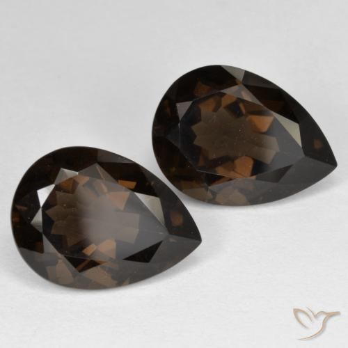 Gemme di Quarzo fumé ombra marrone naturale da 12.40 ct, Forma a pera, VVS-VS