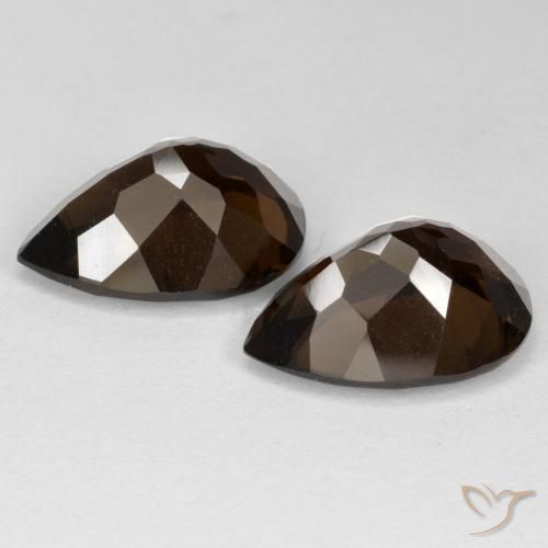 Gemme di Quarzo fumé ombra marrone naturale da 12.40 ct, Forma a pera, VVS-VS