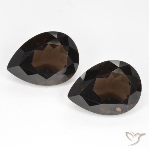 Gemme di Quarzo fumé Marrone scuro naturale da 13.10 ct, Forma a pera, VVS
