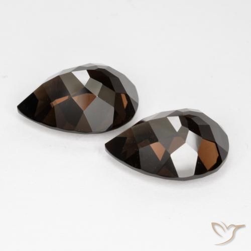 Gemme di Quarzo fumé Marrone scuro naturale da 13.10 ct, Forma a pera, VVS