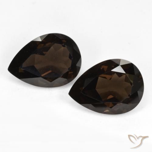 12.94ctw Naturale Marrone scuro Quarzo fumé, Forma a pera, VVS