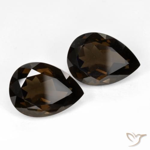 Gemme di Quarzo fumé Marrone scuro naturale da 12.94 ct, Forma a pera, VVS