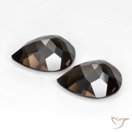 Gemme di Quarzo fumé Marrone scuro naturale da 12.94 ct, Forma a pera, VVS