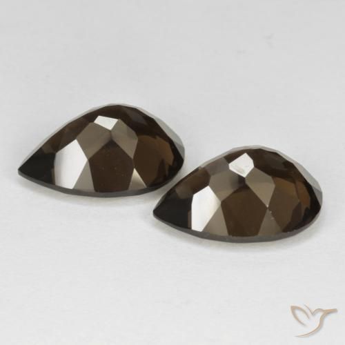 Gemme di Quarzo fumé Marrone cioccolato naturale da 12.32 ct, Forma a pera, VVS-VS