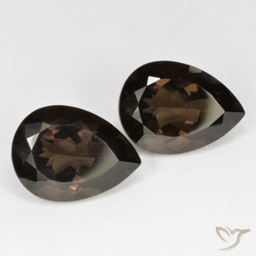 Gemme di Quarzo fumé Marrone cioccolato naturale da 13.07 ct, Forma a pera, VVS-VS