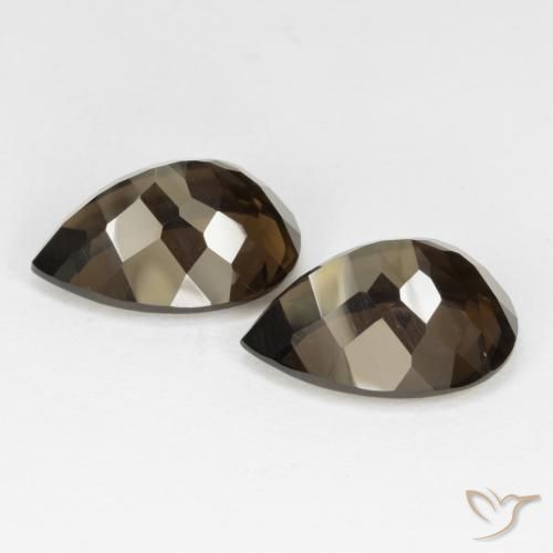 Gemme di Quarzo fumé Marrone cioccolato naturale da 13.07 ct, Forma a pera, VVS-VS