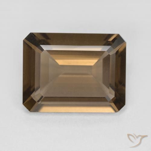 5.32ct Naturale Marrone caldo Quarzo fumè, Taglio smeraldo, VVS-VS