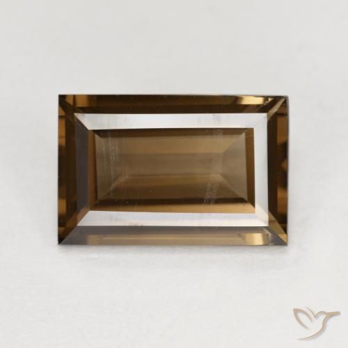 3.58ct Naturale Marrone medio-scuro Quarzo fumé, Taglio a baguette, VVS