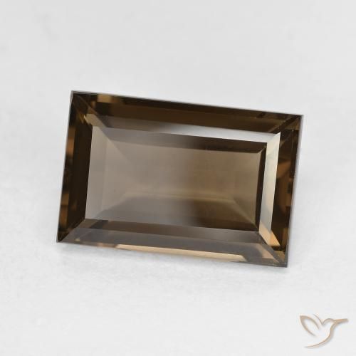 Quarzo fumé Hickory Brown naturale da 3.67 ct, Taglio a baguette, VVS