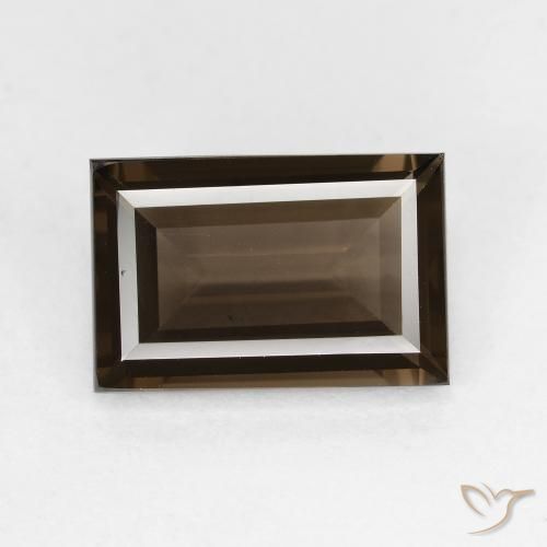 3.45ct Naturale Marrone scuro Quarzo fumé, Taglio a baguette, VVS-VS