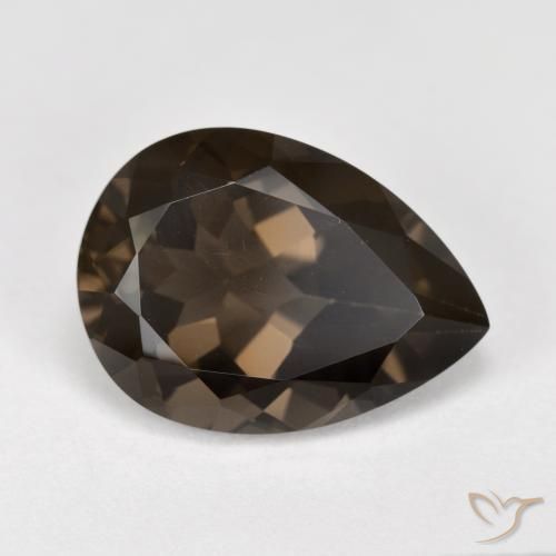 6.28ct Naturale ombra marrone Quarzo fumé, Forma a pera, VS