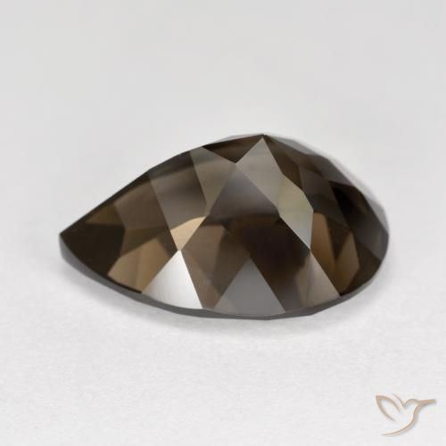Quarzo fumé ombra marrone naturale da 6.28 ct, Forma a pera, VS