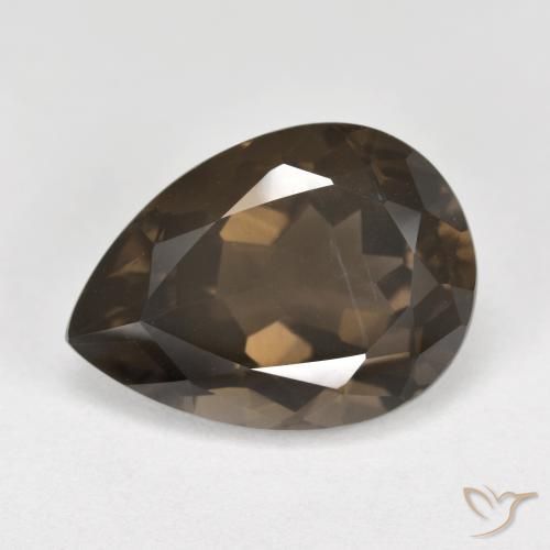 Quarzo fumé Marrone cioccolato naturale da 6.95 ct, Forma a pera, VS