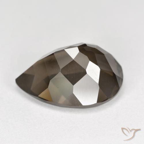 Quarzo fumé Marrone cioccolato naturale da 6.95 ct, Forma a pera, VS