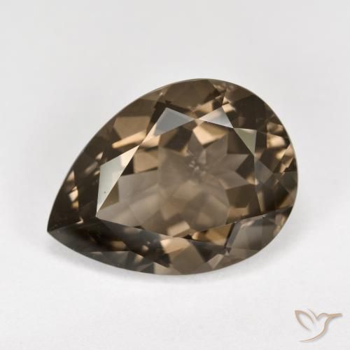Quarzo fumè Marrone caldo naturale da 6.19 ct, Forma a pera, VVS-VS