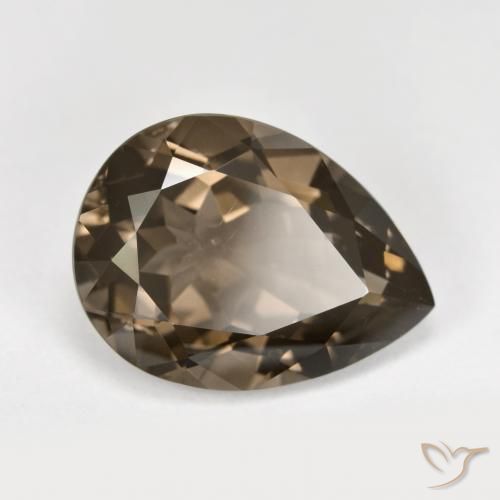Quarzo fumè Marrone caldo naturale da 6.19 ct, Forma a pera, VVS-VS