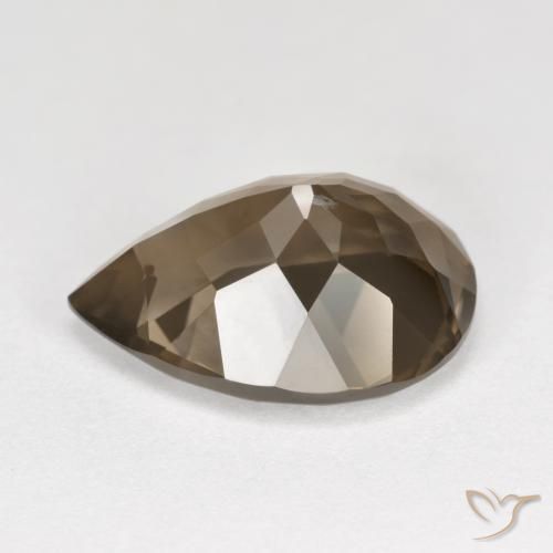 Quarzo fumè Marrone caldo naturale da 6.19 ct, Forma a pera, VVS-VS