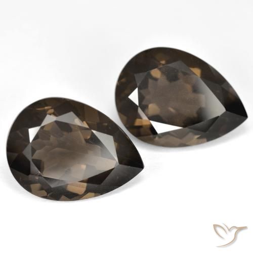 Gemme di Quarzo fumé Marrone medio-scuro naturale da 13.37 ct, Forma a pera, VVS-VS