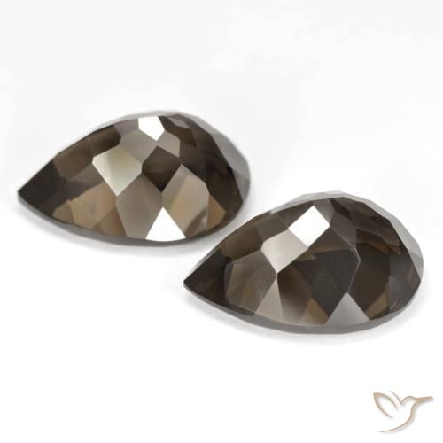 Gemme di Quarzo fumé Marrone medio-scuro naturale da 13.37 ct, Forma a pera, VVS-VS