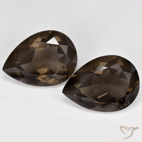 12.60ctw Naturale Marrone Quarzo fumé, Forma a pera, VS