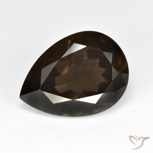 6.21ct Naturale Marrone cioccolato Quarzo fumé, Forma a pera, VVS-VS