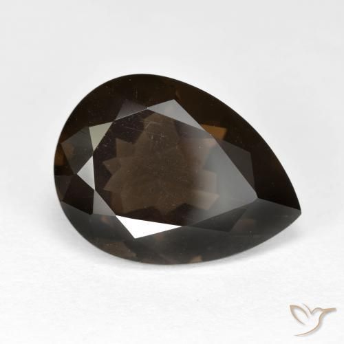 Quarzo fumé Marrone cioccolato naturale da 6.21 ct, Forma a pera, VVS-VS